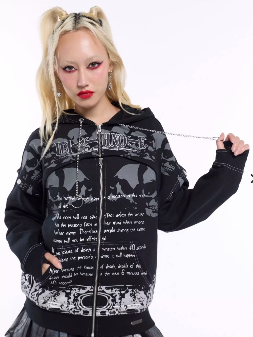 Death Note Multi-Convertible Girls Hoodie - Picture 2 of 15